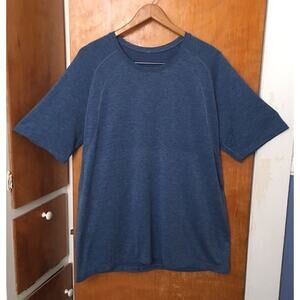 Lululemon Mens Metal Vent Tech 2.0 T Shirt Heathered Blue Short Sleeve Gym XXL